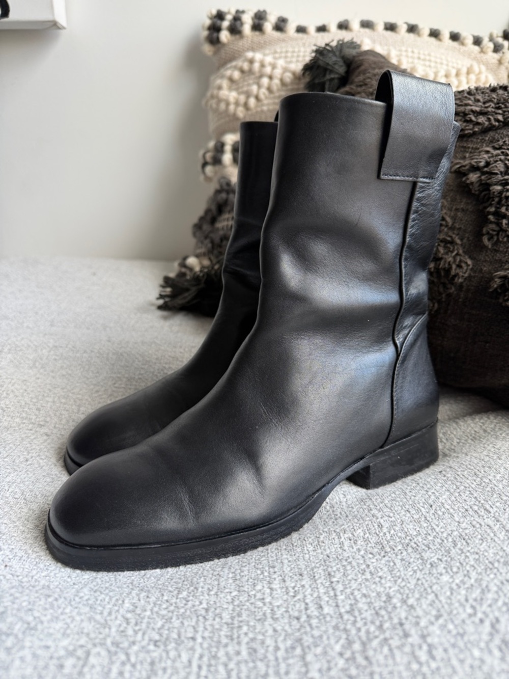 Charlotte Gainsbourg x Zara Leather Ankle Boots